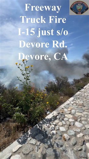 Today at 10:13 AM, San Bernardino County Fire responded to a freeway truck fire that extended into nearby vegetation. Arriving units, along with assisting resources from @CALFIREBDU and @SanBernardinoNF Service, quickly contained the vegetation fire and extinguished the vehicle, stopping the forward rate of spread and holding the fire to approximately one acre. No structures were damaged and no injuries were reported.