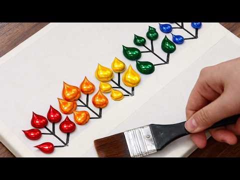 Relaxing and Super EASY Acrylic Painting Tutorials❤️✨｜Painting For Beginners (852)