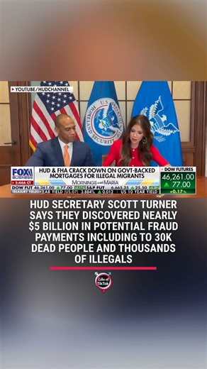 OMG HUD Secretary Scott Turner says they discovered nearly $5 billion in potential fraud payments including to 30k DEAD PEOPLE and thousands of illegals But Democrats said this is impossible and never happens and that’s why they were against DOGE… 🤔 | Libs of Tik Tok