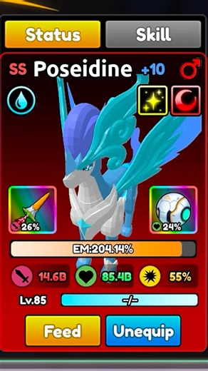 How to evolution POSEIDINE SS RANK OP MONSTER #roblox #gameone
