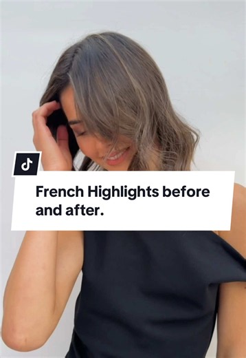 French Highlights Before & After: Dimensional Brunette Transformation