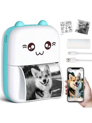 Wireless Mini Thermal Printer, 200DPI, USB Rechargeable, Portable Sticker Printer, Compatible With IOS And Android, Suitable For Photos, Notes, Gifts, Receipts, Lists And DIY Journals - Home And Office Use | SHEIN