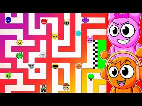 SPRUNKI vs MAZE!! (Marble Race)