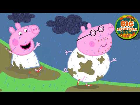 Peppa Pig’s GIANT Muddy SLIDE Adventure! 💦 Fun Run | Full Episodes | Kids Cartoons | 18 Mins