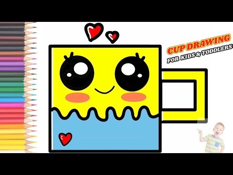 How to Draw a Cute Cup ☕ | Easy Drawing for Kids | Step by Step Cup Drawing
