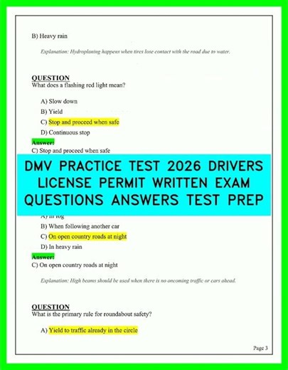 2026 DMV Written Test Questions and Answers: Complete Driver's License Permit Exam Prep