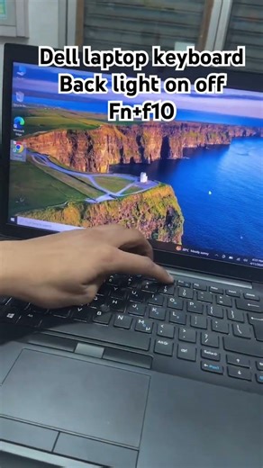 Dell laptop keyboard back light on off FN+f10 key #dell
