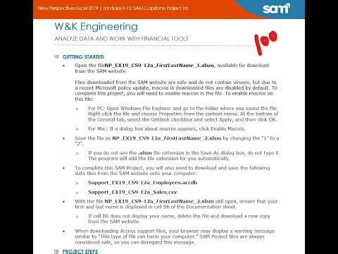New Perspectives Excel 2019 | Modules 9-12: SAM Capstone Project 1a