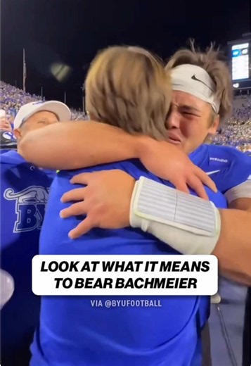 Bear Bachmeier Emotional Reaction After BYU Beats Notre Dame