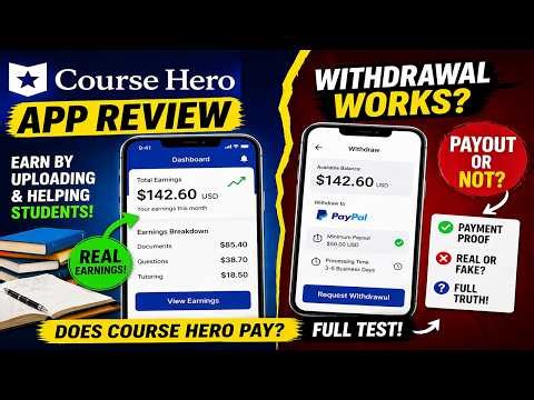 Course Hero App Review | Real Withdrawal Test and Earnings System Explained