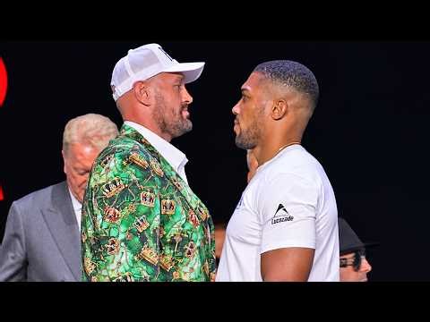 Anthony Joshua vs Tyson Fury TENSE FIRST FACE OFF! Finally!