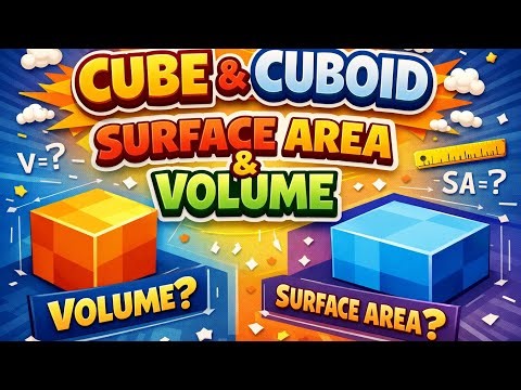 Cube and cuboid surface areas and volume