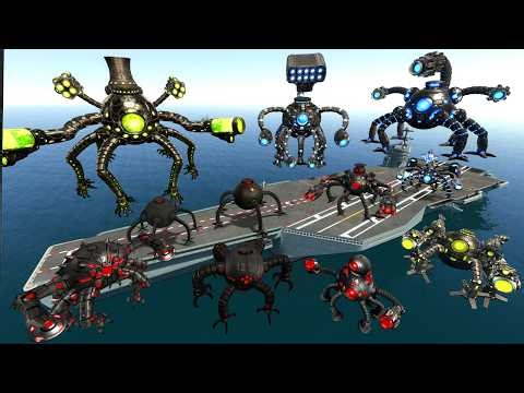 Aircraft Carrier VS Eery Omnidroid Robots Evolution in Garry’s Mod Gameplay
