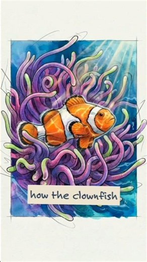 How This Tiny Fish Survives Deadly Tentacles!😱 #Shorts #Clownfish #OceanFacts #FactNovaDaily #10m