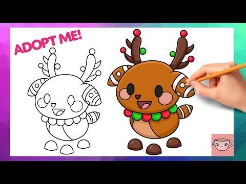 How To Draw Gingerbread Reindeer - Adopt Me Christmas | Easy Cute Christmas Art | Drawing Tutorial