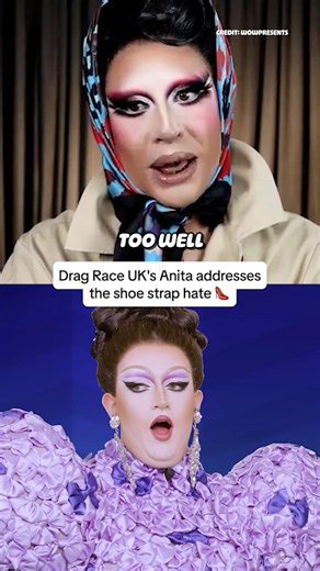 Drag Race UK’s Anita reacts to Lawrence Chaney’s shoe strap gate 😱 #dragraceuk #dragrace