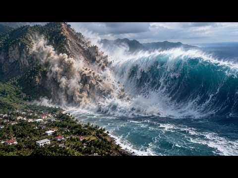 1,580-FOOT MEGA TSUNAMI CAUGHT ON CAMERA! Entire Mountain Plunges into Ocean
