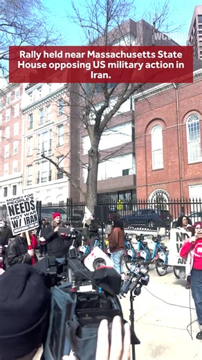 Demonstrators gathered in Boston to oppose U.S. military action in Iran. https://www.wcvb.com/article/boston-protests-us-israel-military-action-iran/70550088 | WCVB Channel 5 Boston