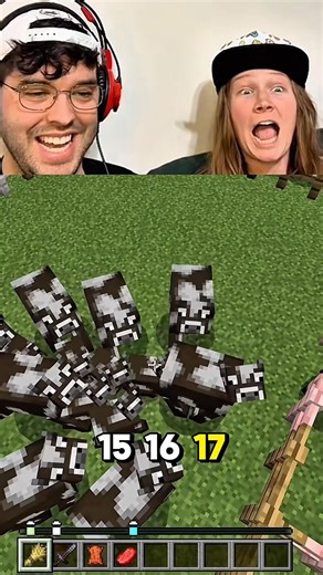 Minecraft cow farming challenge is wild with bug, Sis, and Kaylin