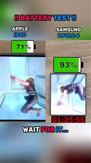 💀⚡ SAMSUNG Z FOLD 6 VS APPLE IPAD BATTERY TEST!!