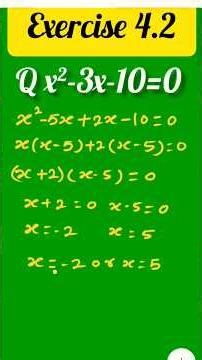 10th class math exercise 4.2 ll #shorts