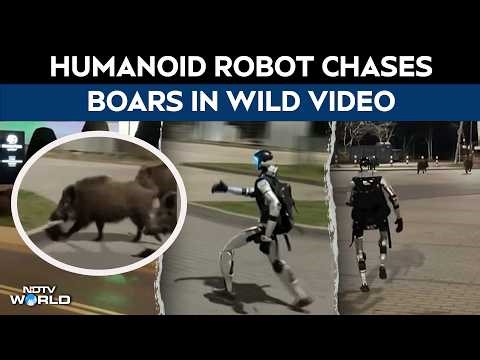 Viral Video | Humanoid Robot 'Edward' Chases Pack Of Wild Boars In Poland