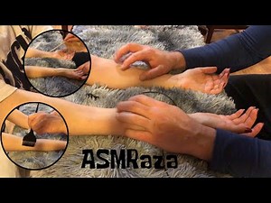ASMR relaxing arm scratch with tools on me!