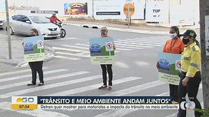 Blitz orienta motoristas sobre impacto do trânsito no meio ambiente, em Goiás