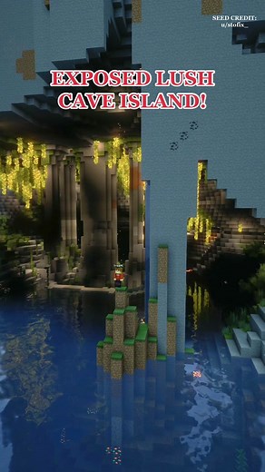 Minecraft Java Seed: Exposed Lush Cave Island & Temple