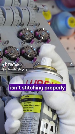 Save this video to remember! 💡 Why is my embroidery machine skipping stitches? When your machine isn’t stitching right, it can ruin a project fast. The most common cause is not oiling the machine often enough. Check your manual for where to oil and what oil to use. Turn the machine off, add a small drop in the listed spots, and wipe any extra. Oil on the schedule in your manual, not just when problems start. This keeps parts moving smoothly and helps stop thread breaks and tension issues. Embro