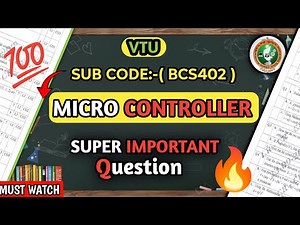 Microcontroller Important Questions 💯 VTU 4th sem MC Most Important Question