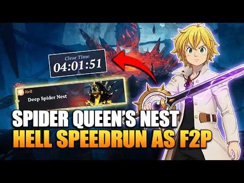 Most Annoying Boss - Hell Spider Queen Solo Speedrun (4 Minutes) with Builds | 7DS Origin