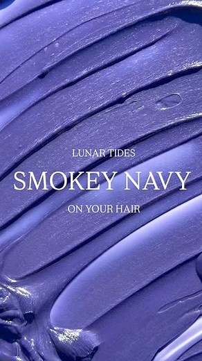 Lunar Tides Hair Colors on Instagram: "Would you try this color? 🫶 Smokey Navy is a grey based pastel blue hair color #lunartideshair #lunartides #hairdye #haircolor #bluehair #navyhair #hairinspo #hairtrends"