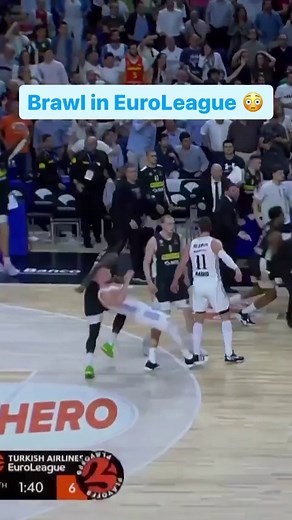 A brawl broke out between Real Madrid and Partizan Belgrade, including former NBAers Guerschon Yabusele and Dante Exum. (🎥: @euroleague) | TSN