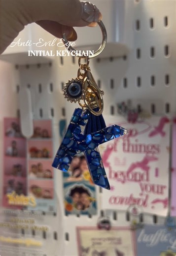 Stylish Initial Keychain with Anti-Evil Eye