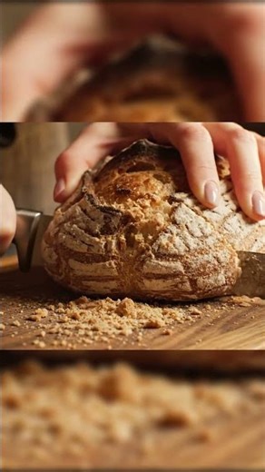 41Cutting Fresh Bread Loaf #asmr #satisfying #orangepeeling #satisfyingvideo #shots