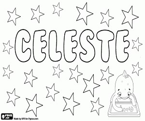 Celeste, name of Latin origin coloring page printable game
