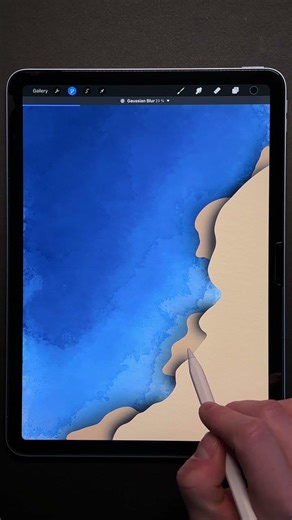 Procreate beach tutorial #procreate #digitalart #procreatetutorials