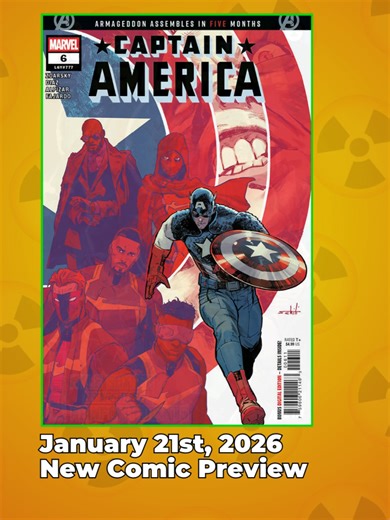 New Comic Preview - January 21, 2026 - CAPTAIN AMERICA, DC KO Galactic Slam and more Assorted Crisis Events! Reserve the books you want every week/month and save 15%! Pullbox Service now available through League of Comic Geeks! (link in bio, PLEASE: Read the instructions). You like manga? You can pull that too! Never miss a new volume and save 15% Mutation dot Store Online Customers save on Pre-Orders! All comics are shipped securely in a T-Mailer. Our packaging is S-Tier! #NCBD #NewComicBookDay