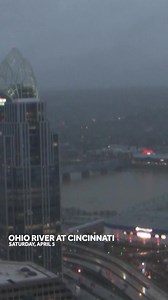 Ohio River update: Timelapse video from Saturday shows the Ohio River rising throughout the day. The river is still expected to crest at 60 feet by Monday, the highest crest since 2018. | WLWT