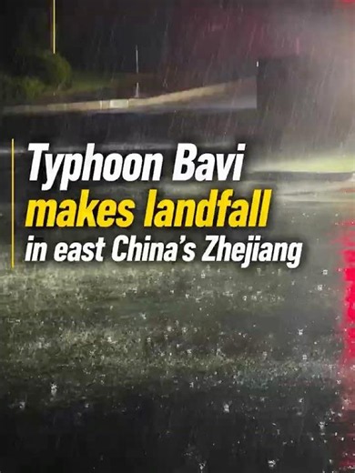 Typhoon Bavi makes landfall in east China's Zhejiang