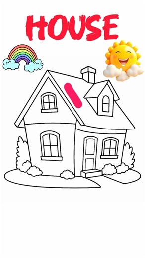 Let's Color a House 🏠🏡 #art #painting #drawing #colors #coloring #house