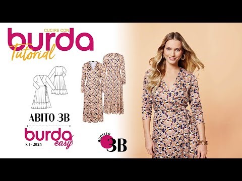 Cucire con Burda: Tutorial abito con volant 3B - Burda Easy 01/2025