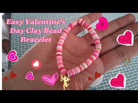 5 Minute DIY Clay Bead Bracelet for Valentine's Day