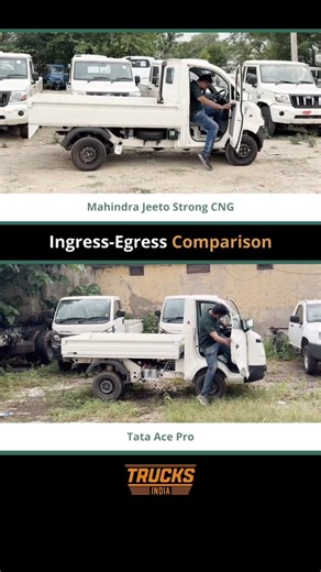 Mahindra Jeeto Strong CNG Vs Tata Ace Pro – Ingress–Egress Comparison