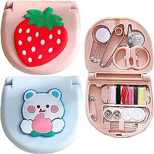 Mini Sewing Kit, 2 Pack Small Travel Emergency Sewing Kit Box