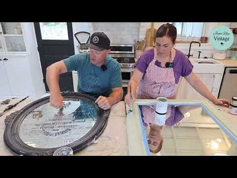 How to put an IOD transfer ona thrifted mirror - High End Decor on a Budget Waste Not Wednesday