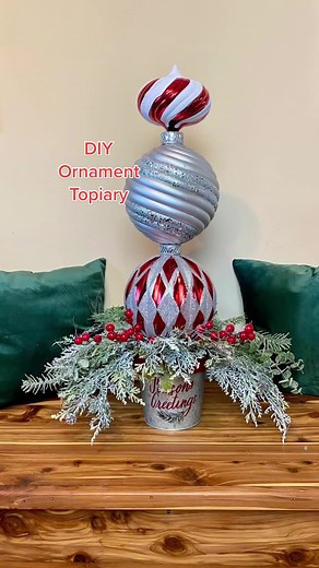 DIY Christmas Ornament Topiary Tutorial
