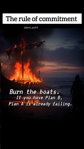 Having a plan B: The rule of commitment ☠️ #motivation #mindset #lifestyle #inspiration