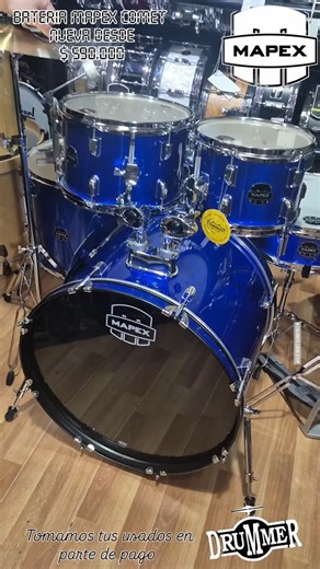 Drummer Drum Shop on Instagram: "👊 Nuevo ingreso batería "MAPEX COMET"! Nueva desde $ 590.000 🥁 10x7, 12x8, 16x14, 22x16 y tambor 14x5 ⚡️ 9 capas de poplar, SONIClear bearing edge, tom holder 360°. Incluye par de palos. ⚙️ Incluye 5 fierros, nueva línea de hardware "200": Hi Hat, banqueta, pie recto, pedal de bombo y soporte de tambor. 🪙 Platos Mapex: Hi hat 14" y Crash 16" 💰 OPCION A: 4 cascos sin tambor, ni fierros ni platos. Precio: $ 590.000 💰 OPCION B: 5 Cascos con tambor, sin fierros 